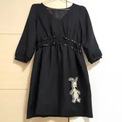 シンシアローリー ブラックウサギ刺繍チュニック 2