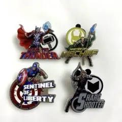 海外ディズニーピンバッジ ピントレーディング マーベルアベンジャーズ４個セット