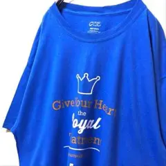 ポート&カンパニー ロイヤルトリートメント ロゴ Tシャツ ブルー青XL古着
