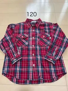 チェック柄シャツ&ジッパーシャツ(120)2枚長袖Tシャツ(120)2枚のセット
