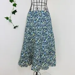 Laura Ashley 花柄　総柄　Aライン　マーメイドフレアスカート　L
