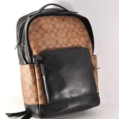 美品 COACH コーチ 38755 リュック バックパック シグネチャー 革
