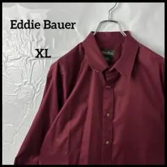 長袖シャツ　エディーバウアー　赤ワイン　エンジ色　レッド　ヴィンテージ90s 綿