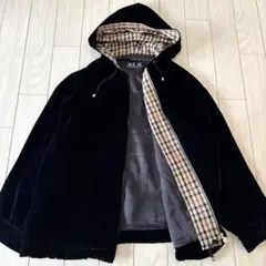 【サイズLL】ダックス　DAKS LONDON　ベロア　フード　ジャケット　黒
