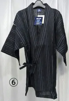 メンズ 麻混 ST柄 甚平(じんべい) 上下セット Mサイズ ⑥