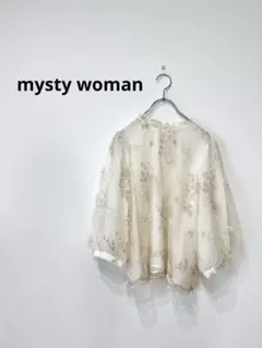 mysty woman ミスティーウーマンフローラル刺繍ロングスリーブブラウス
