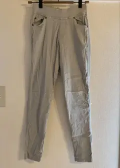 ライトグレー スリムフィットパンツ ストレッチスキニー