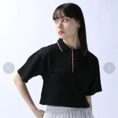 JEANASIS バイカラーラインショートポロシャツ