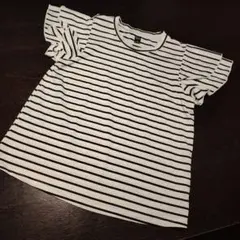EMERY ROSE ストライプ フリル袖 Tシャツ S
