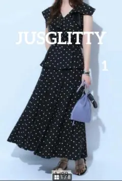 ♥️クリーニング済♥️【JUSGLITTY】1 黒 ランダムマチフレアスカート