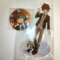 家庭教師ヒットマン　eeo cafe　沢田綱吉　アクリルスタンド　缶バッジ