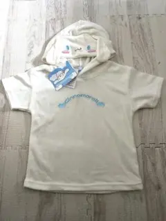 【新品未使用】シナモロールなりきりフード付きタオル地Tシャツ100