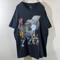 T-227 NARUTO カカシ プリント Tシャツ Lサイズ ブラック