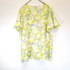 【シネマクラブ】シフォンブラウス　袖フリル　半袖　シャツ　トップス　L