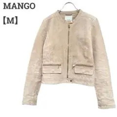 マンゴー レディース M ピッグスキン♡レザージャケット 豚革♡ベージュ