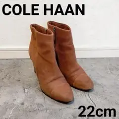 COLE HAAN ブーツ 22㎝ キャメル ショートブーツ ヒールブーツ