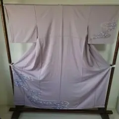 正絹 付け下げ 薄紫 リメイク素材 13-21
