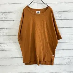 【melple】メンズTシャツ 琥珀色 ゆるダボ 夏コーデ 綿100 Sサイズ