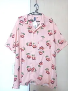 H&M＊チェリー柄総柄半袖シャツXLサイズ新品タグ付