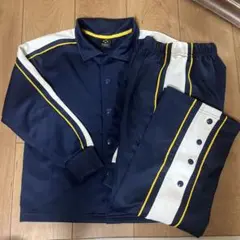 ネイビー/ホワイト ストライプ ウォームアップウェア　サイズ130