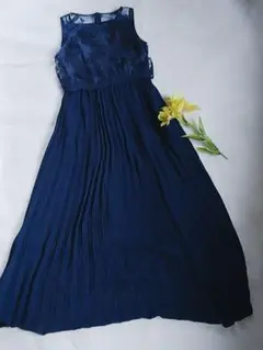【美品】モストコレクション ドレス 結婚式 ロング レース プリーツ ワンピース