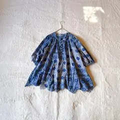 ［美品］インパクティスケリー　チュニック　花柄　ブルー　S