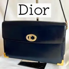 【大人気】ディオール Dior ショルダーバッグ ネイビー ロゴ ヴィンテージ
