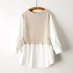 La SRIC ドッキングバックベルトブラウス タイプライターシャツ フレア