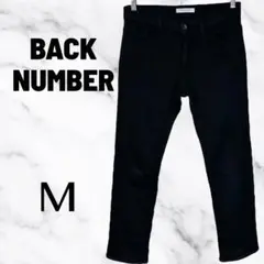 【バックナンバー】アンクルスキニーデニムパンツ　裏起毛　ローライズ　伸縮性　黒M