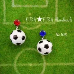 No.108--18　SWAROVSKIスワロフスキー⚽サッカーボールピアス
