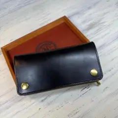 【トラッカーウォレット ロング 3層】ホースバット ゴールド universal