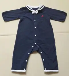ネイビー セーラー襟 ロンパース 70cm