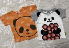 パンダデザインTシャツ2枚セット 80