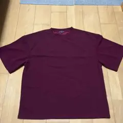 ETELIO バーガンディ Tシャツ Mサイズ ポケット付き