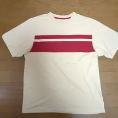 メンズTシャツ S クリーム色と赤ライン