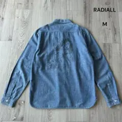 RADIALL ラディアル 長袖シャンブレーシャツ Mバックプリント ステンシル