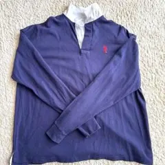 U.S. POLO ASSN. ネイビー/ホワイト 長袖ポロシャツ M