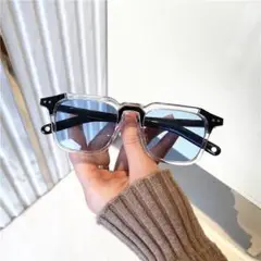ウェリントン サングラス ブルー レディース　メンズ 透明感
