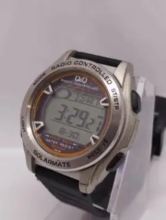[稼働確認済]Q&Q ソーラー電波時計 SOLARMATE DP62 メンズ