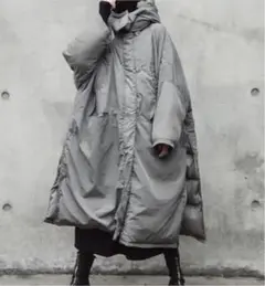 Thick slit hooded coat ダウン ロングコート コシック