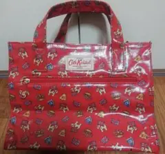 キャスキッドソン Cath Kidston テリア ロンドンスタンプ 赤 バッグ