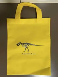 ティラノサウルスの全身骨格　トートバッグ(黄色)