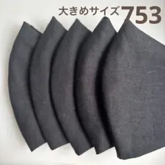 753ハンドメイドマスク＊大人用大きめサイズ5枚