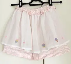バースデイ120cmアイスクリーム柄刺繍のハーフパンツ