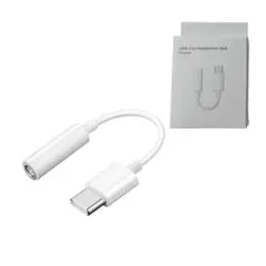 TypeC イヤホン 変換アダプター 3.5mm to TypeC ホワイト