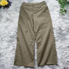 マザー MOTHER ハイライズワイドパンツ カットオフ カーキ レディース