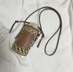 【美品LOEWE】ロエベ シリンダーポケット ナチュラルタン