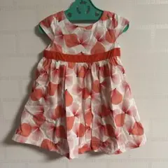 obaiobi 赤い葉のパターン ワンピース 80cm