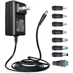 ⚫️ 12V 2A/2000mA 電源アダプター　8個の変換コネクタ　変換器