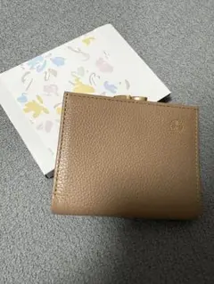 【新品未使用】皇居 財布 二つ折り がま口 カフェオレ ブラウン